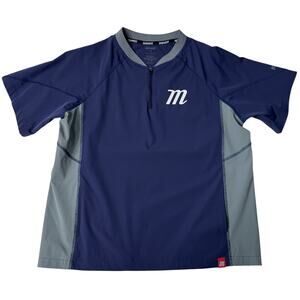 Marucci Youth XL Baseball Training Shirt Quarter Zip Blue Gray Athletic